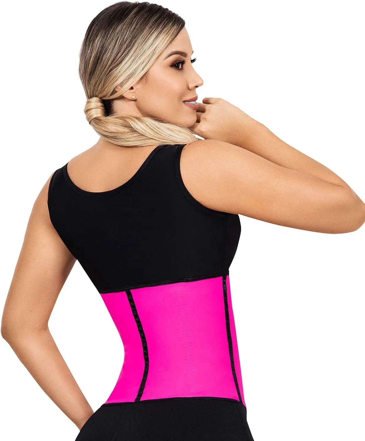 LadySlim by NuvoFit Fajas Colombianas Reductoras para Mujer Short Torso Latex Waist Trainer for Women