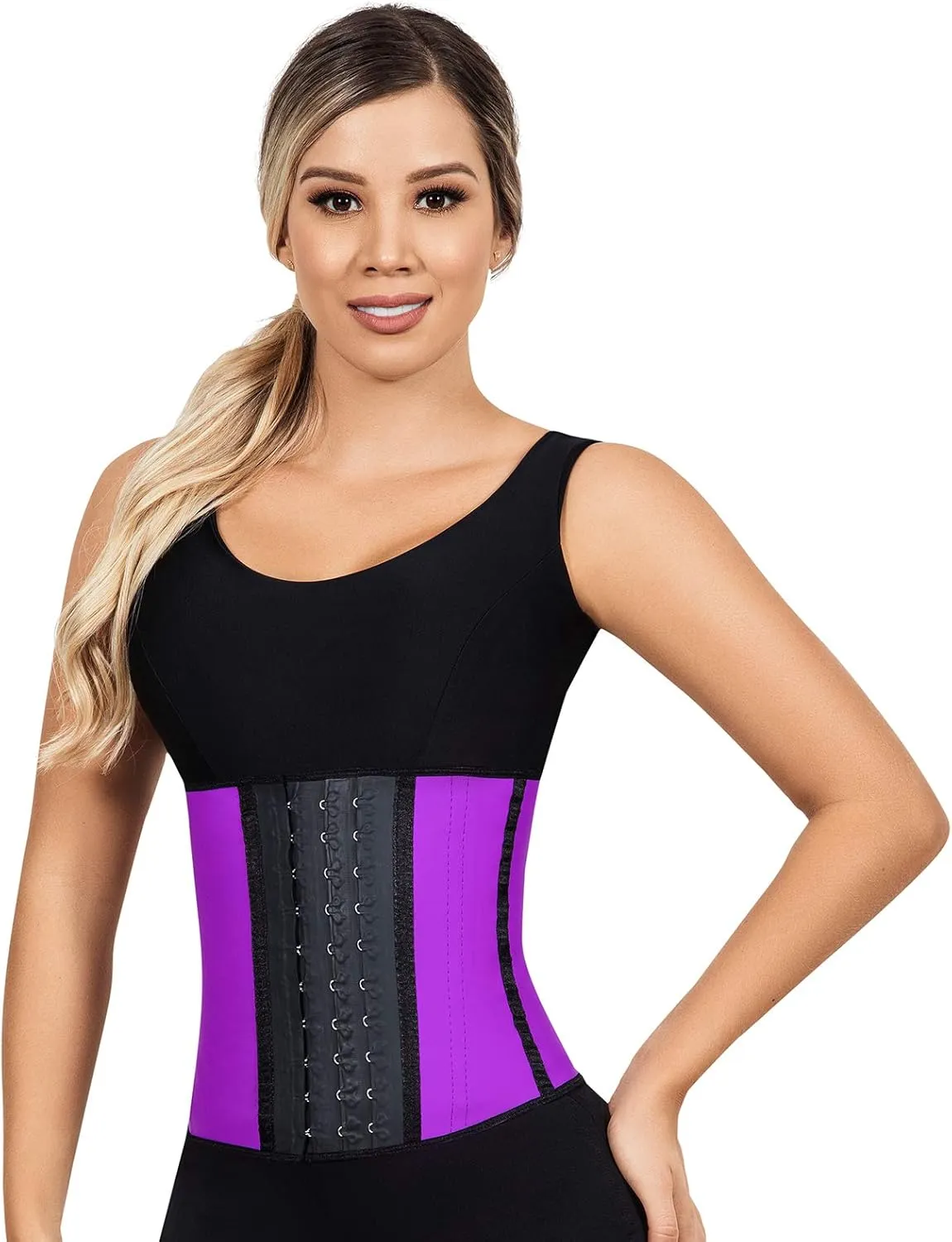 LadySlim by NuvoFit Fajas Colombianas Reductoras para Mujer Short Torso Latex Waist Trainer for Women