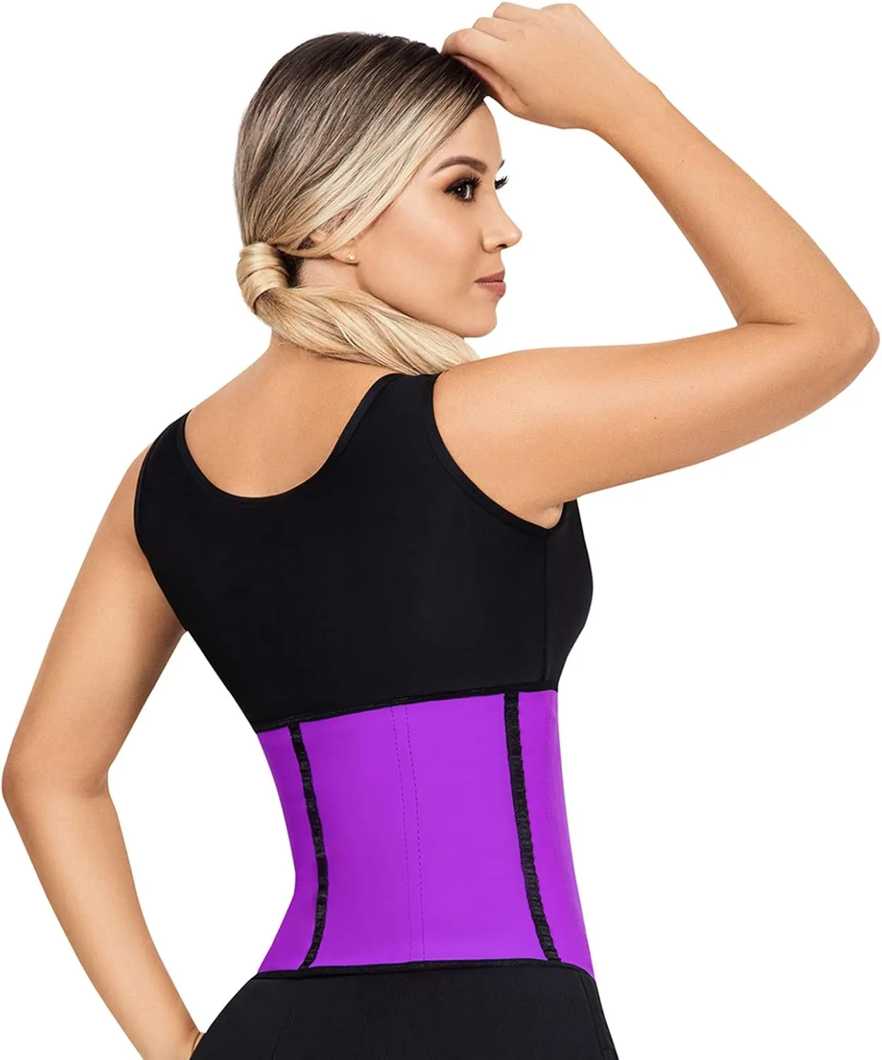 LadySlim by NuvoFit Fajas Colombianas Reductoras para Mujer Short Torso Latex Waist Trainer for Women