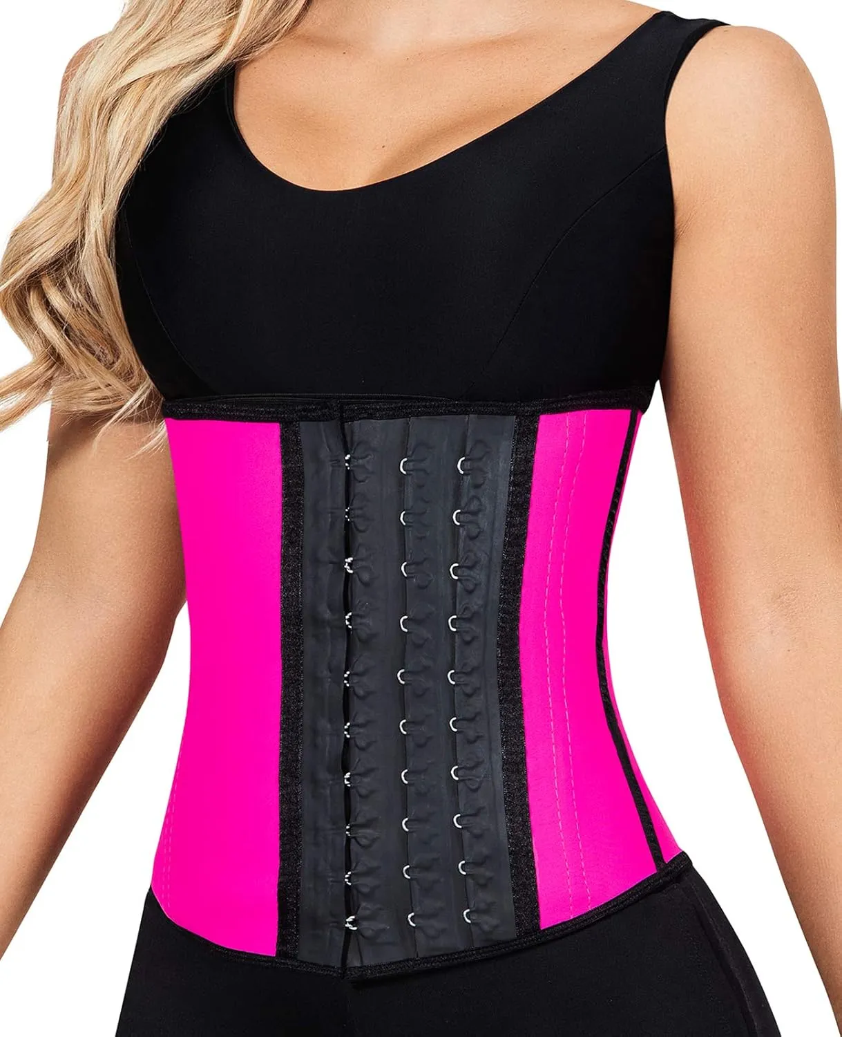 LadySlim by NuvoFit Fajas Colombianas Reductoras para Mujer Short Torso Latex Waist Trainer for Women