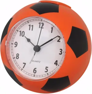 Lancoon Analog Clock Non Ticking Quiet Soccer Shaped Alarm Clock Dual Ringtone Battery Operated Easy Adjust Football Bedroom Decor Sports Themed for Kids' Room Bedside Shelf Living Room Orange