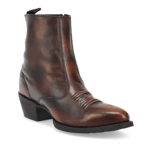 Laredo Men's Fletcher Zip Up Leather Boot in Antique Tan
