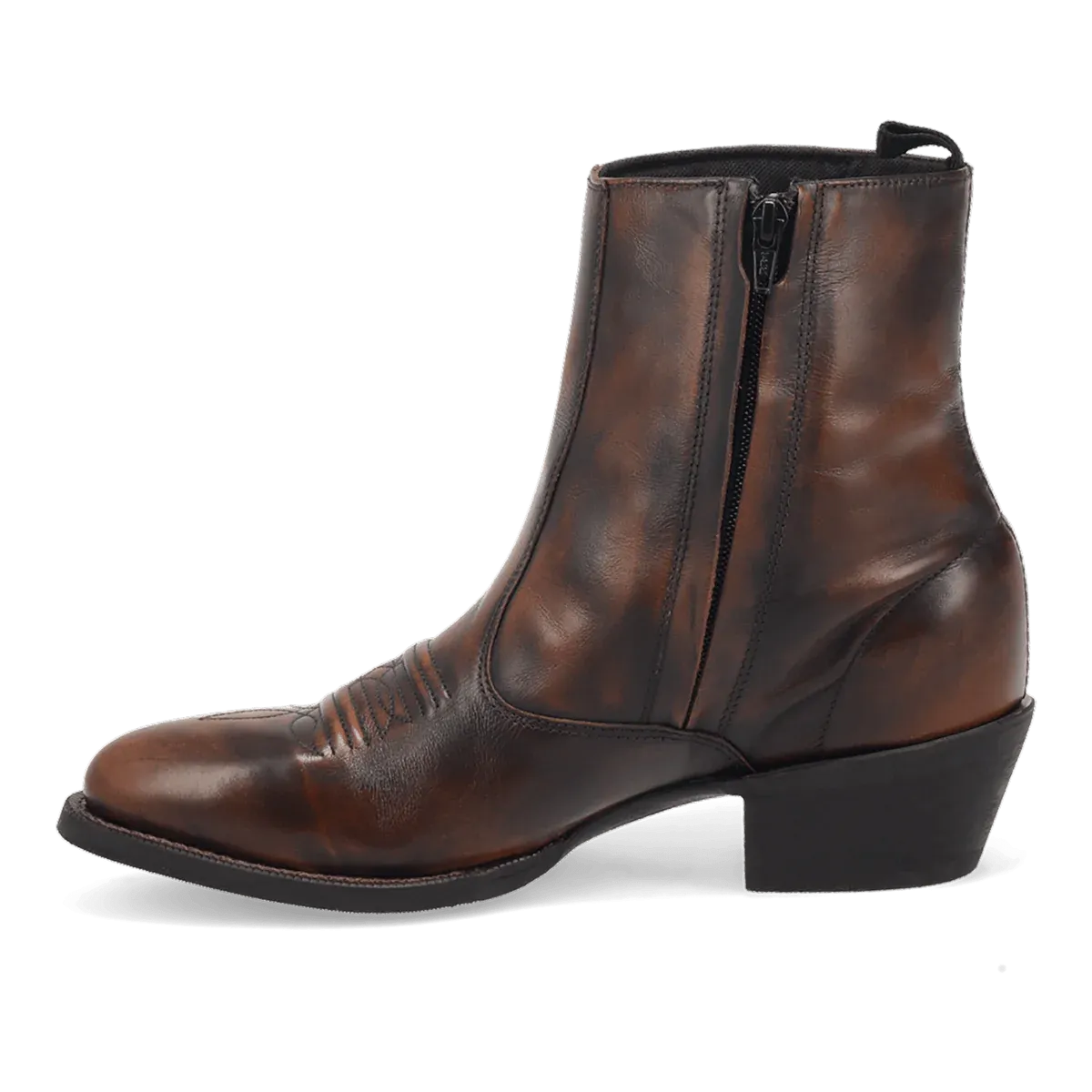Laredo Men's Fletcher Zip Up Leather Boot in Antique Tan