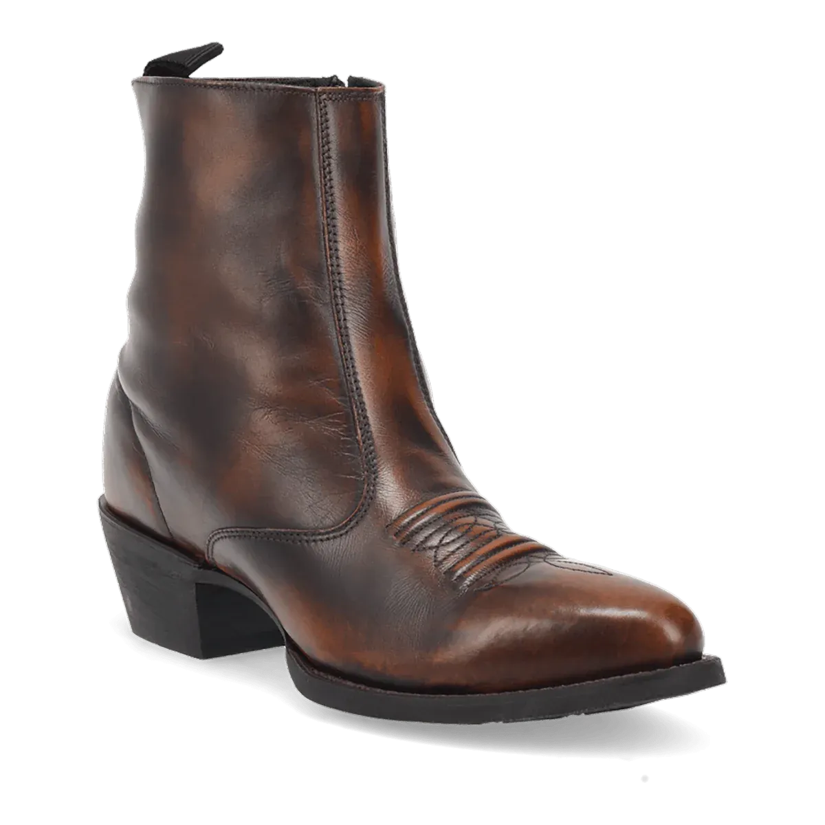 Laredo Men's Fletcher Zip Up Leather Boot in Antique Tan