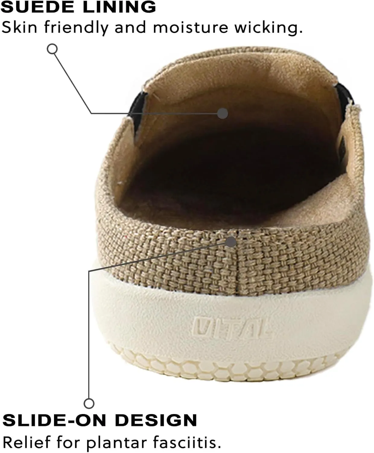 LazyStep Men's Orthopedic Slippers with Arch Support, Slip on Indoor Outdoor House Shoes