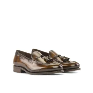 Leather Boat Loafer Zurigo │ Tobacco Patina & Tassels - Brown Soles