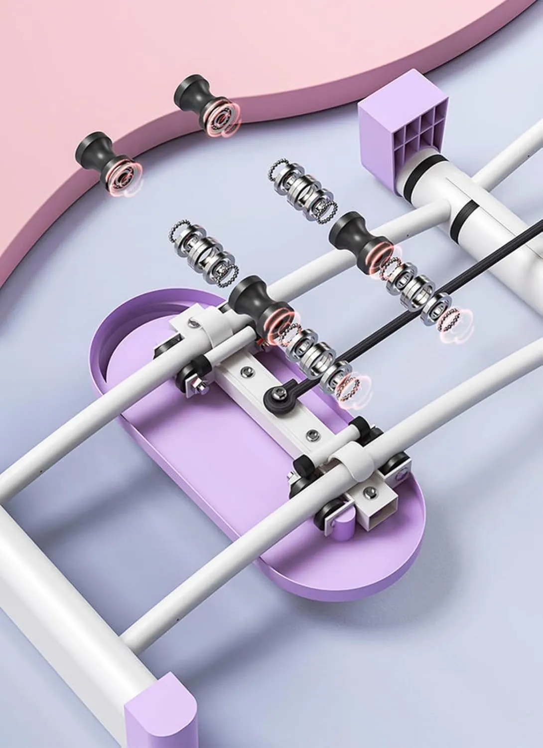 Leg Trainer, Pelvic Floor Exercise Machine, Aerobic Ski Training Machine and Home Aerobic Training Machine (White Purple A)