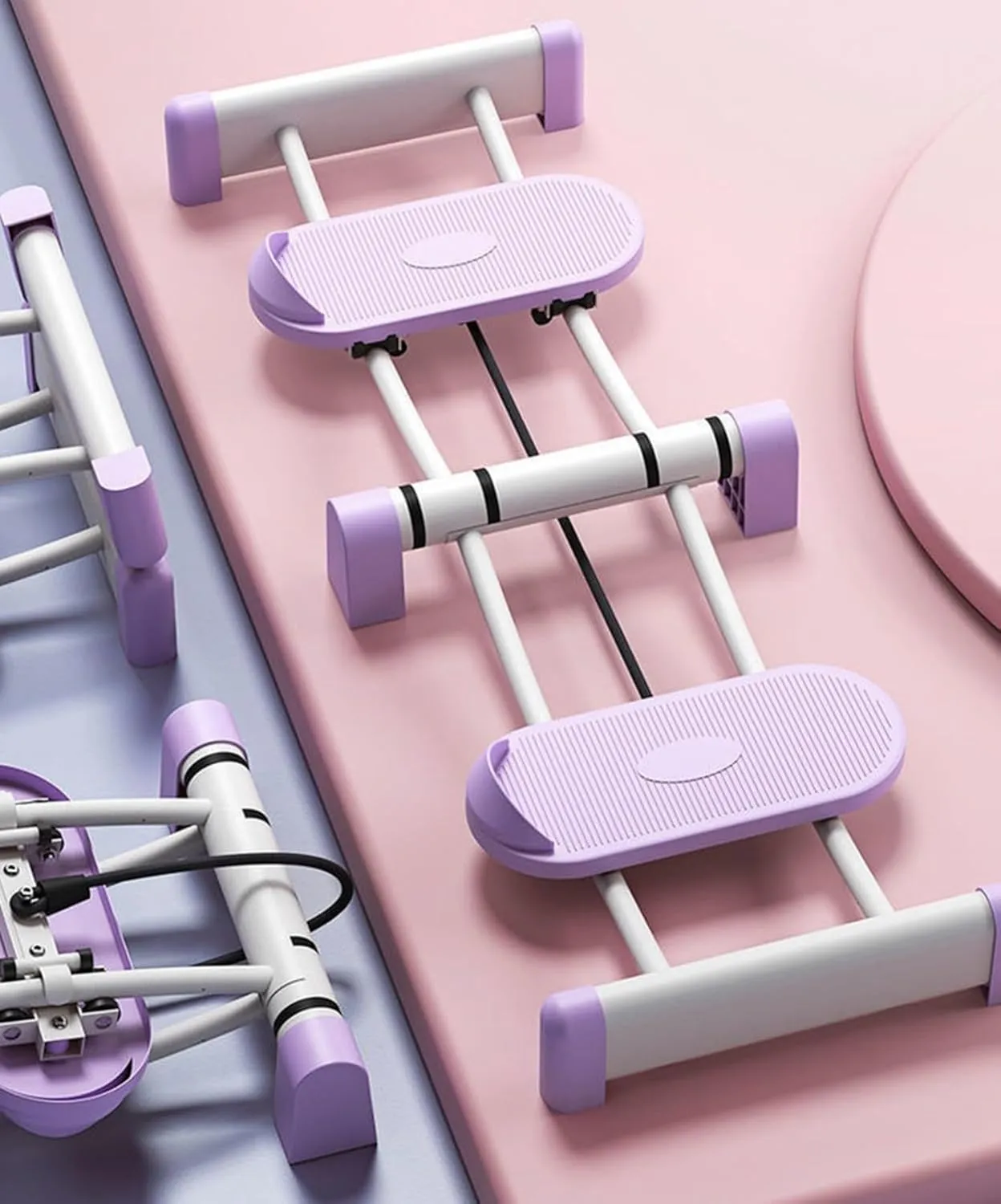 Leg Trainer, Pelvic Floor Exercise Machine, Aerobic Ski Training Machine and Home Aerobic Training Machine (White Purple A)