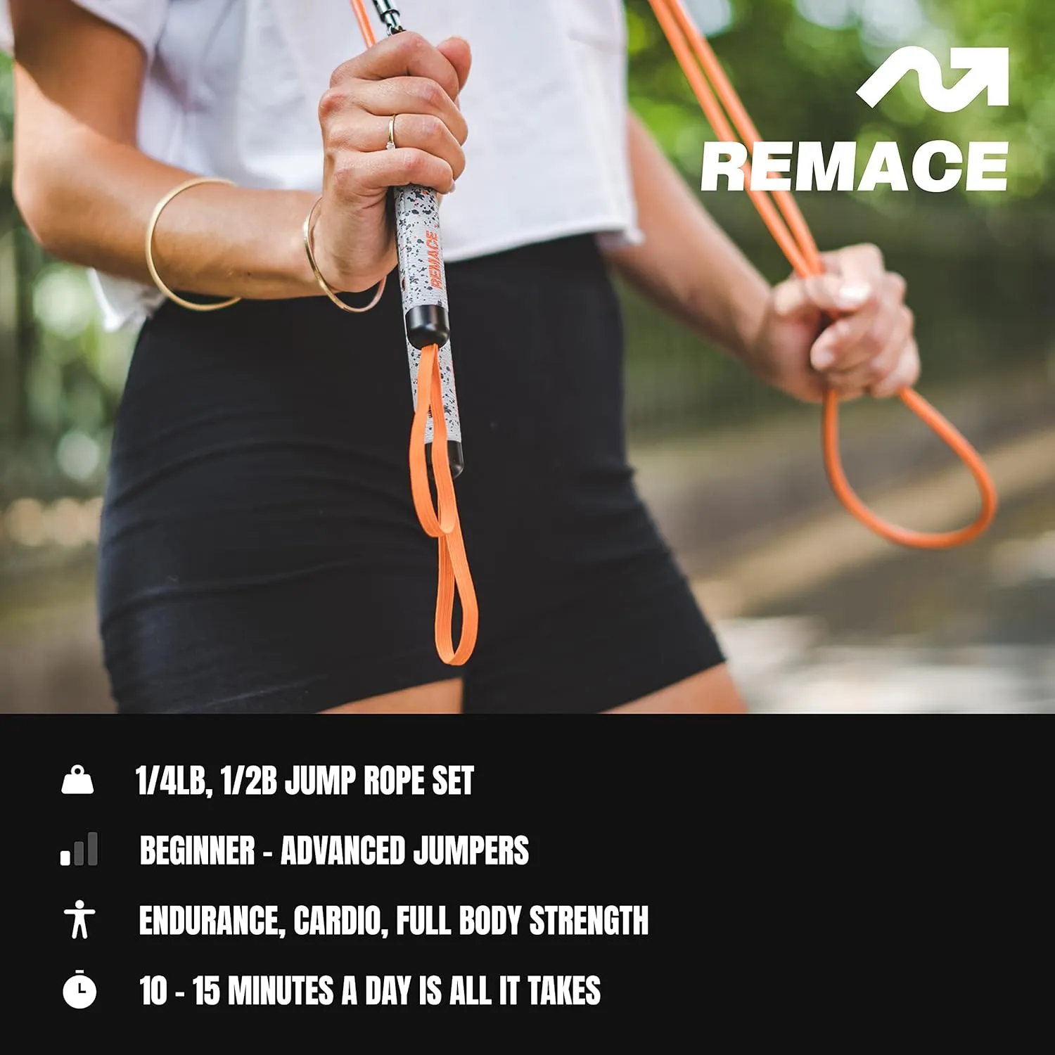 Level 1 Weighted Jump Rope Set - (1/4LB, 1/2LB) Workout Set for Fitness, Exercise and Boxing - Speed Ropes for Beginner to Intermediate Jumpers - Two Included