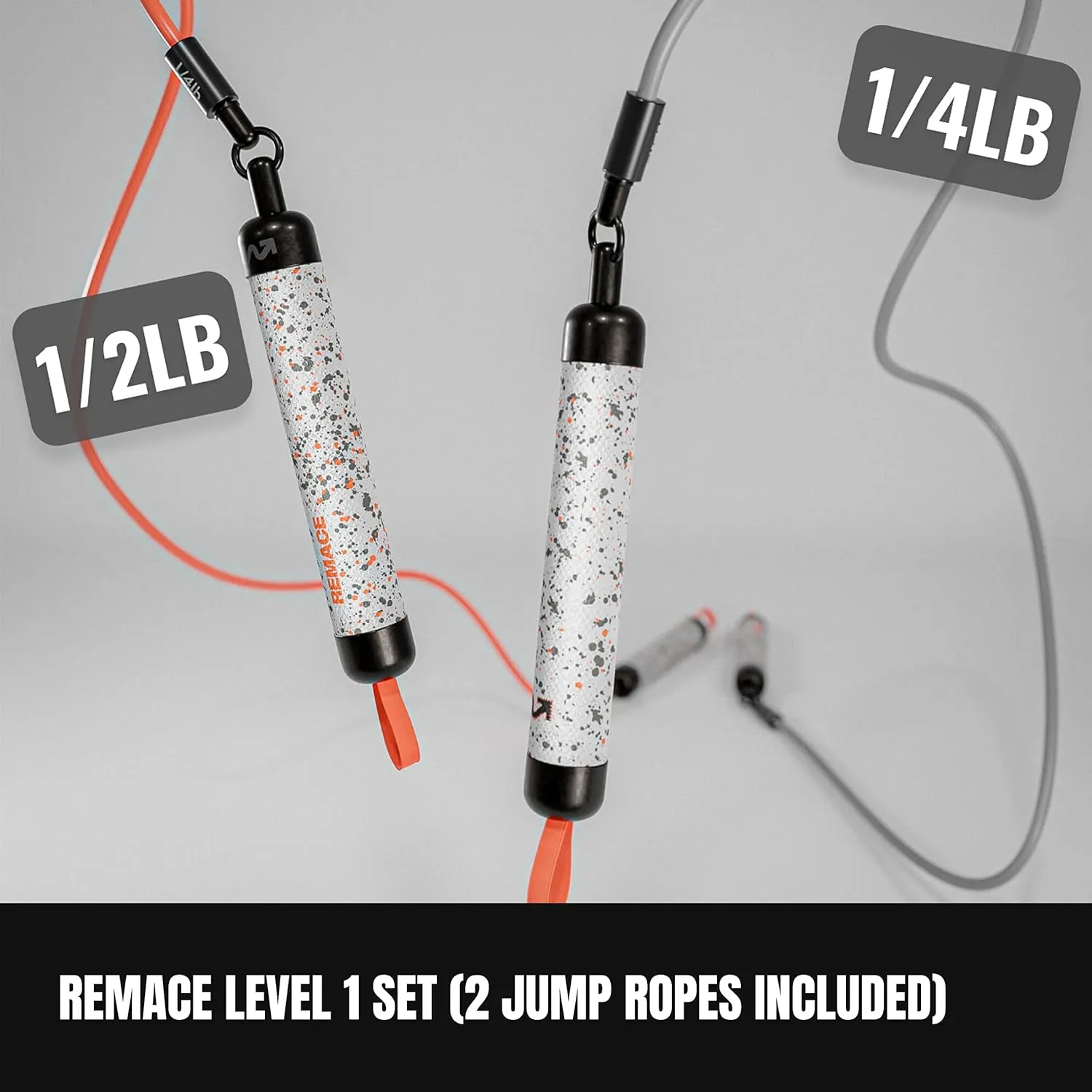 Level 1 Weighted Jump Rope Set - (1/4LB, 1/2LB) Workout Set for Fitness, Exercise and Boxing - Speed Ropes for Beginner to Intermediate Jumpers - Two Included