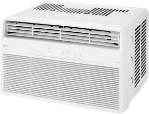 LG LW8024RSM, White 8,000 BTU Smart Air Conditioner with Dehumidifier, 115V, Medium Rooms up to 350 Sq. Ft, Window Unit AC with Remote Control, 3 Speeds, Auto-Restart, 24-Hour Timer