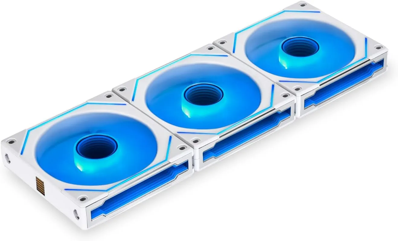 Lian Li UNI Fan SL-Infinity 120 RGB Triple Pack White with Controller and SL Infinity 120 Reverse Blade White Single Pack