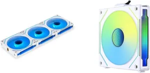 Lian Li UNI Fan SL-Infinity 120 RGB Triple Pack White with Controller and SL Infinity 120 Reverse Blade White Single Pack