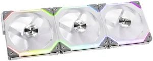 Lian-Li UNI FAN SL120 Revolutionized Daisy-Chain 120mm ARGB Fan, White, 3-Pack