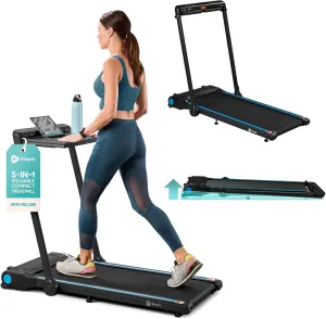 Lifepro Compact Walking pad Treadmill with Removeable Desk Station, Bluetooth App Connectivity, Adjustable Incline - 3in1 Under Desk Design Perfect for Walking, Jogging, Running for Home & Office