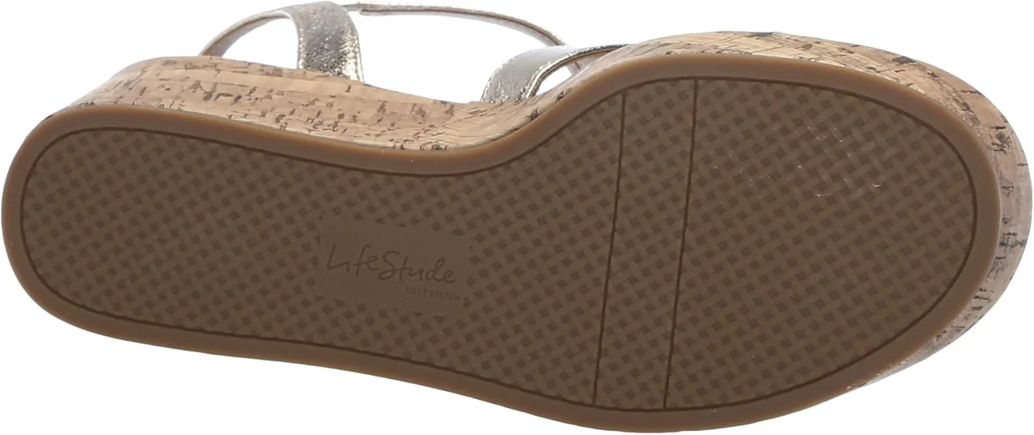 LifeStride Women's Bailey Strappy Platform Wedge Sandals