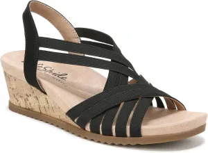 LifeStride Women's Stellar Strappy Cork Wedge Sandal
