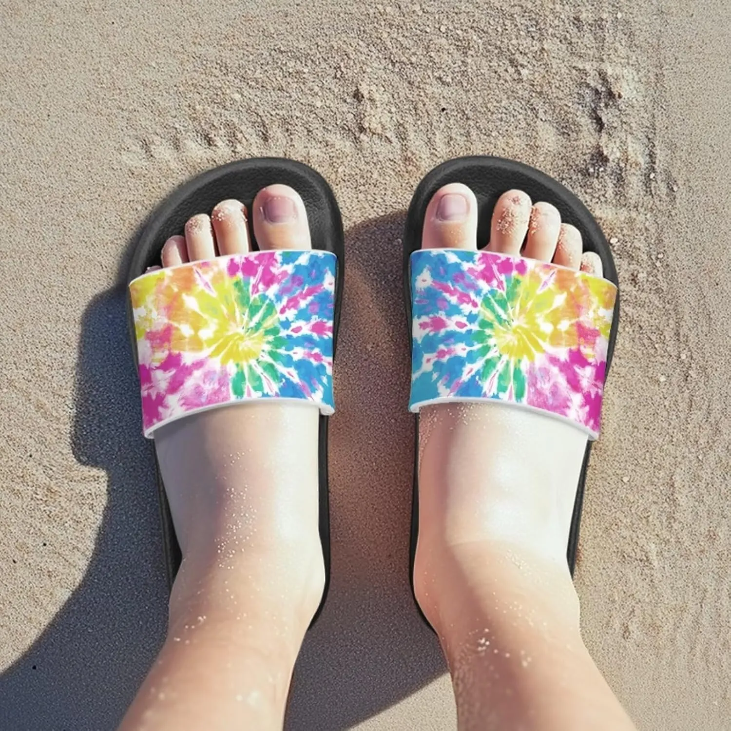 Lightweight Shower Slippers Flame Print Kids Sandals Boys Girls Suitable for Indoor Play Fashioned Outdoor