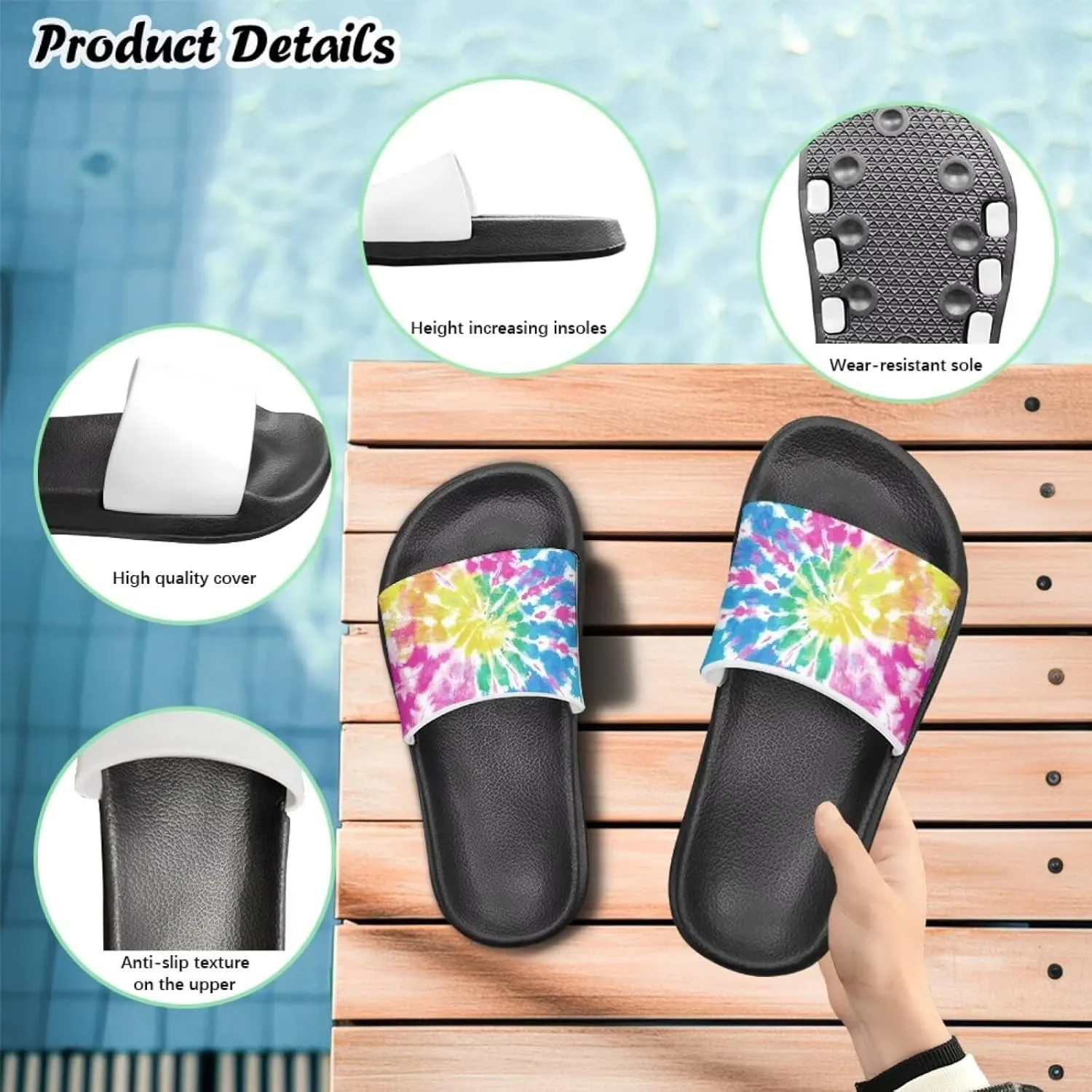 Lightweight Shower Slippers Flame Print Kids Sandals Boys Girls Suitable for Indoor Play Fashioned Outdoor