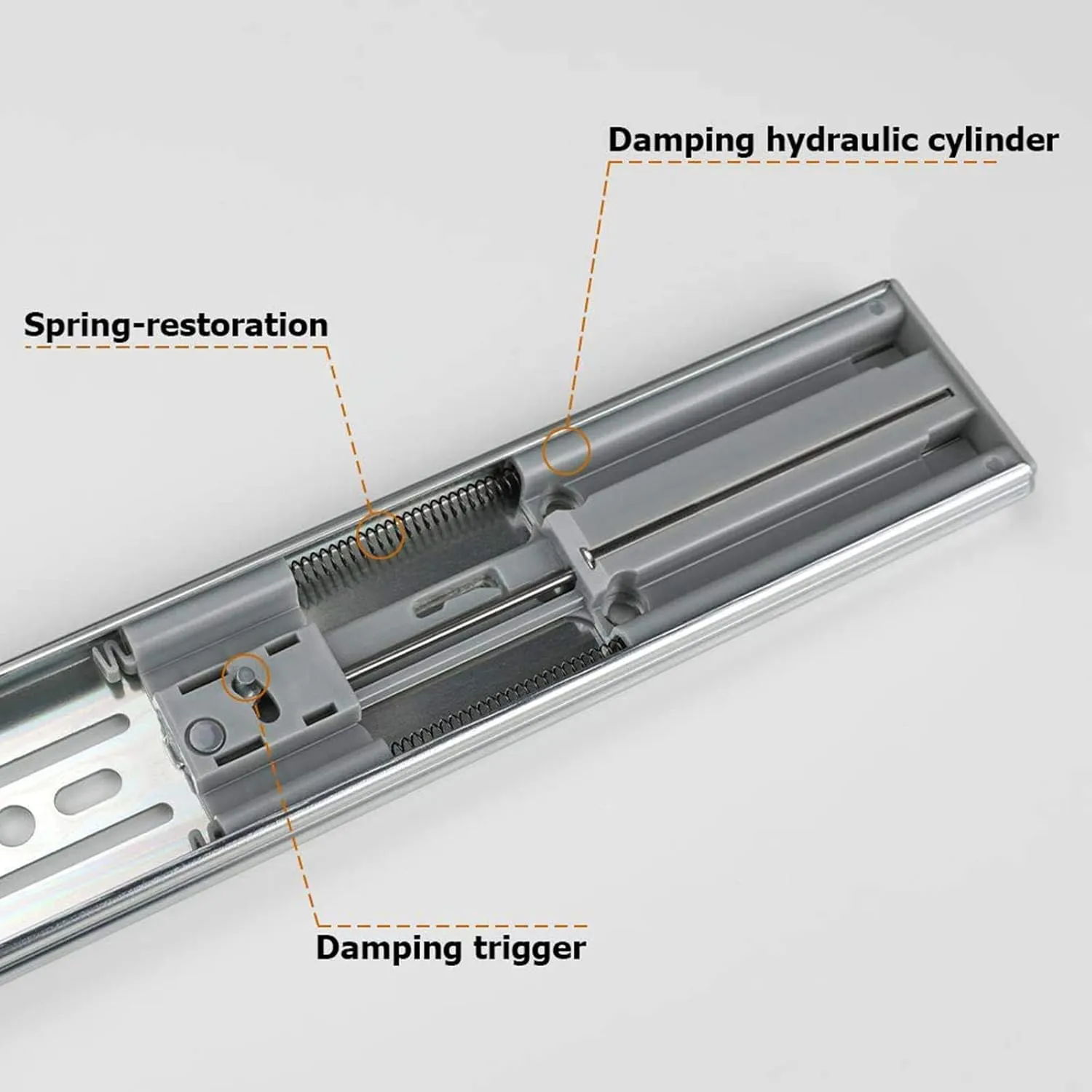 LONTAN 2 Pairs 18 Inch Soft Close Drawer Slides, 18 inch Heavy Duty Drawer Slides Full Extension Ball Bearing Side Mount Slides for Dresser, Kitchen 100lb Capacity Drawer Runners