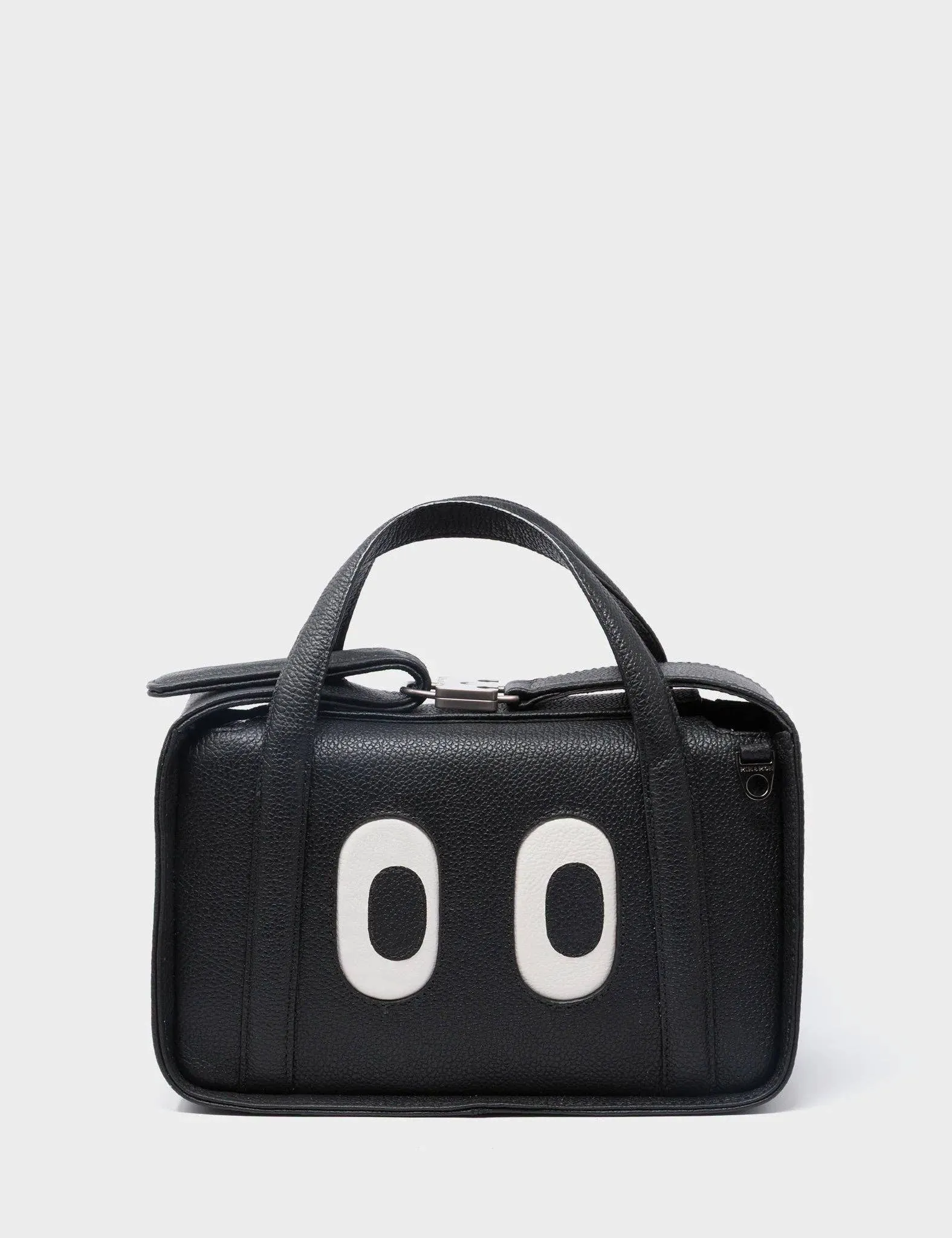 Look Up 👀 Benji Medium Crossbody Black Leather Bag