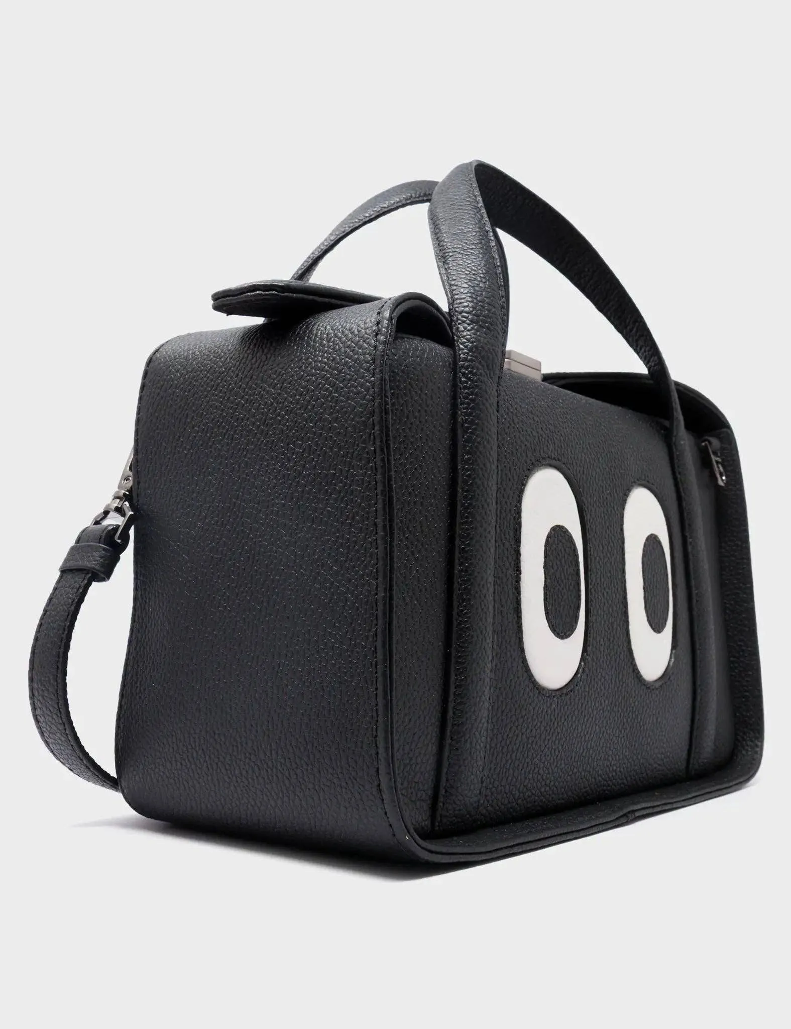 Look Up 👀 Benji Medium Crossbody Black Leather Bag