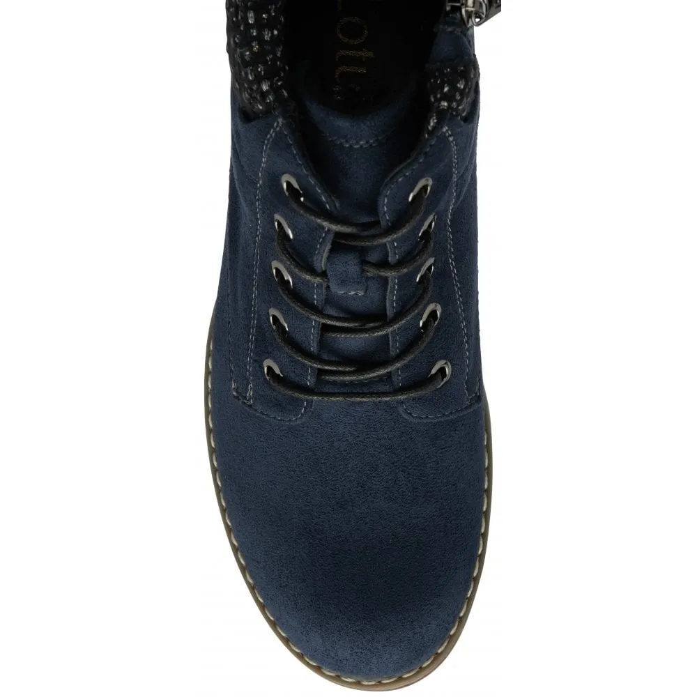 Lotus Drew Women's Lace / Zip Up Ankle Boot Navy