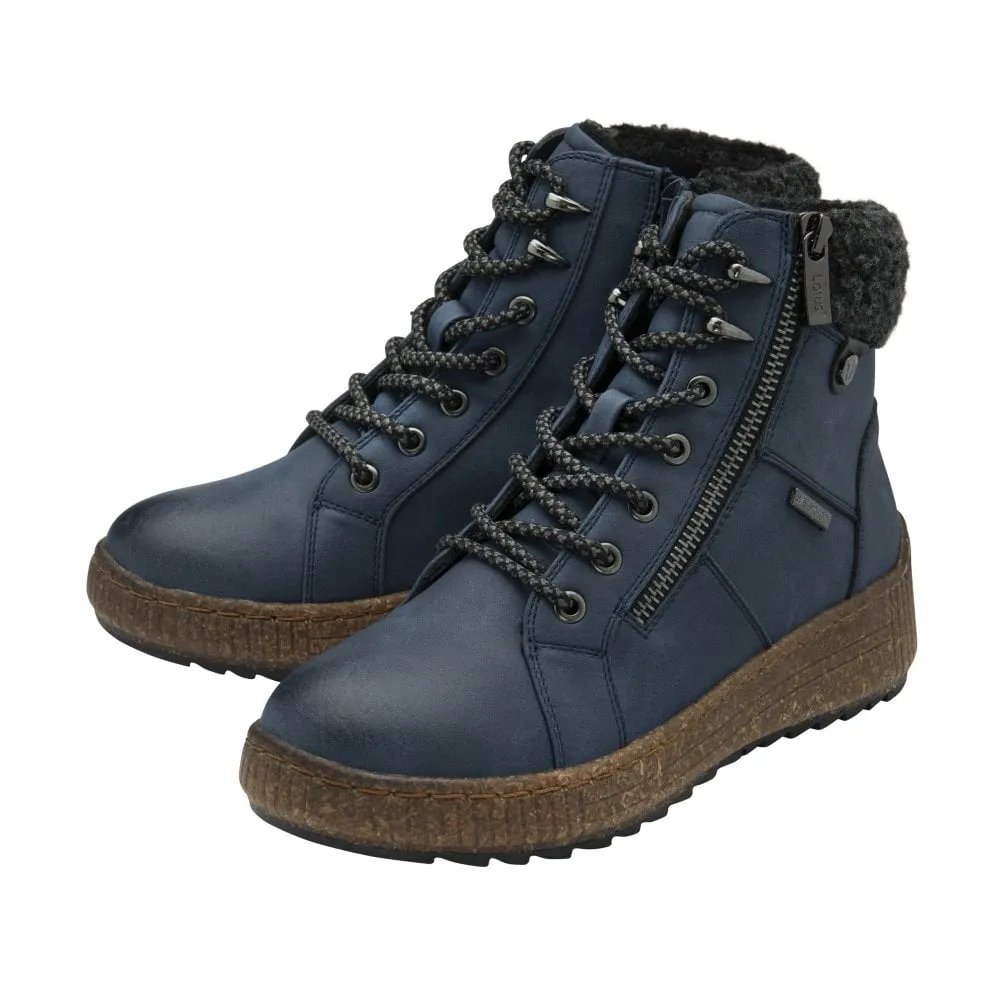 Lotus Penrithe Women's Lace Up / Zip Up Ankle Boot Blue
