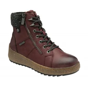 Lotus Penrithe Women's Lace Up / Zip Up Ankle Boot Bordo