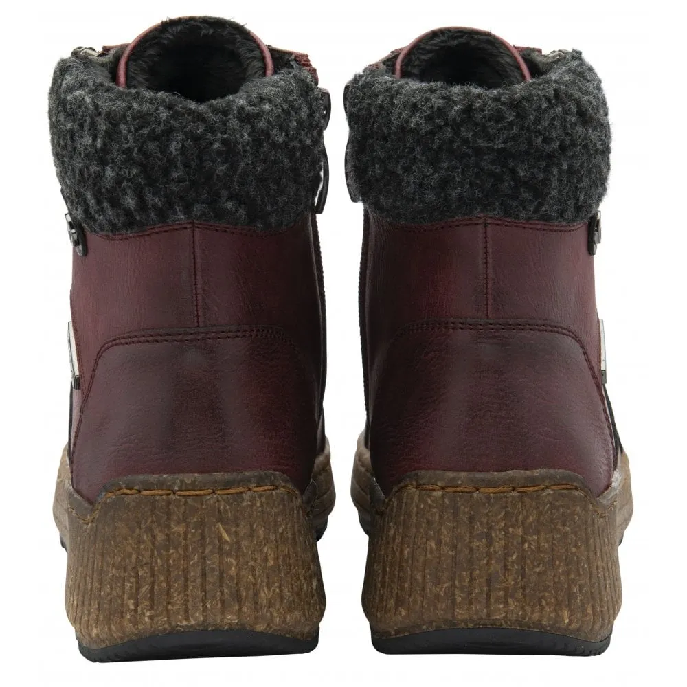 Lotus Penrithe Women's Lace Up / Zip Up Ankle Boot Bordo