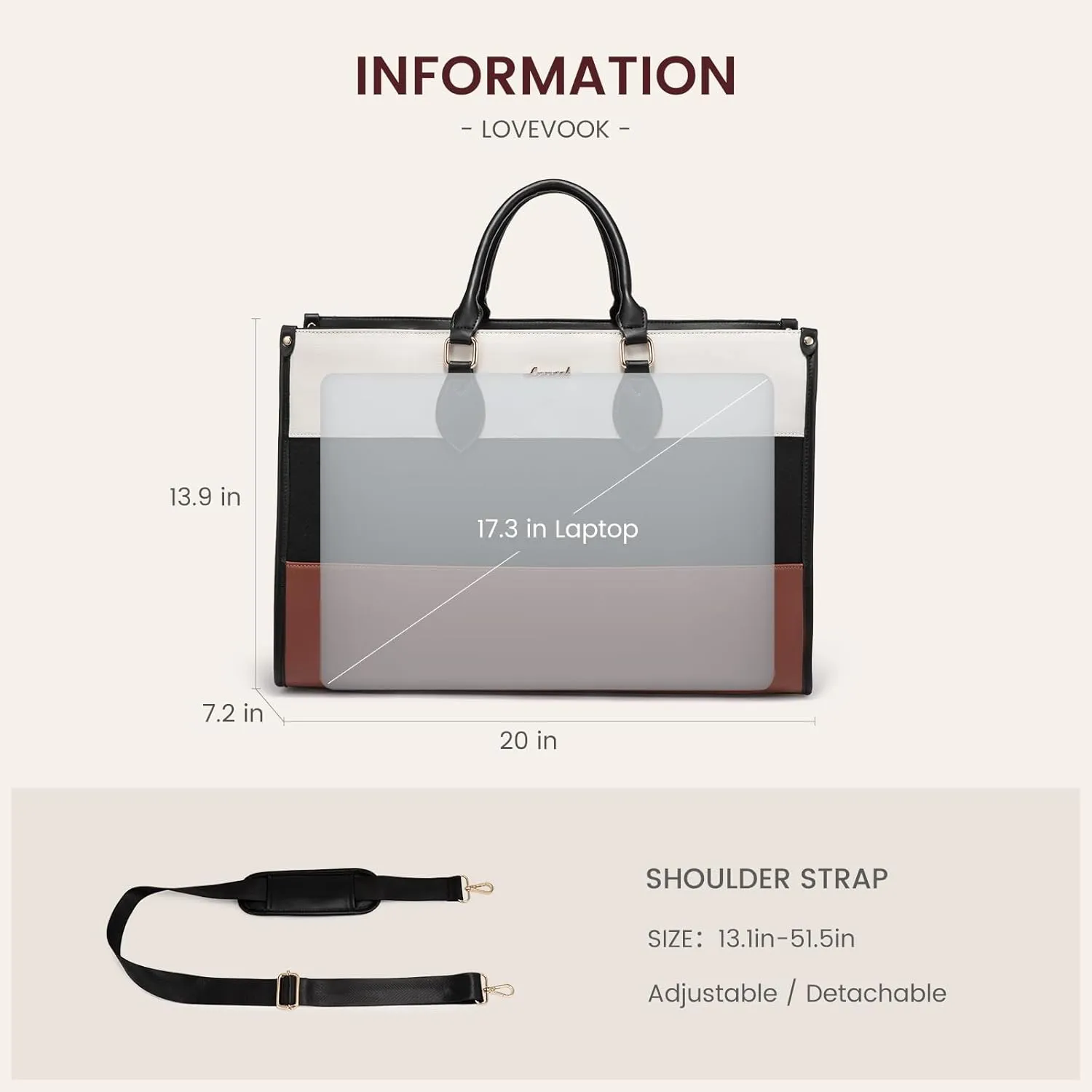 LOVEVOOK Weekender Bags for Women 18-21" Large Capacity Dual Material All-In-One Travel Duffle Carry On Bag with Laptop Compartment, Wet/Dry Separation for Overnight/Gym 1 Shoe Organizer, 2 Pockets