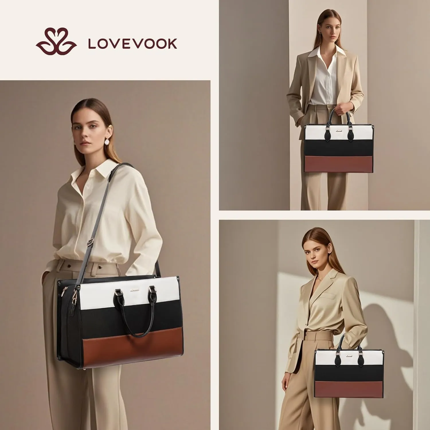 LOVEVOOK Weekender Bags for Women 18-21" Large Capacity Dual Material All-In-One Travel Duffle Carry On Bag with Laptop Compartment, Wet/Dry Separation for Overnight/Gym 1 Shoe Organizer, 2 Pockets