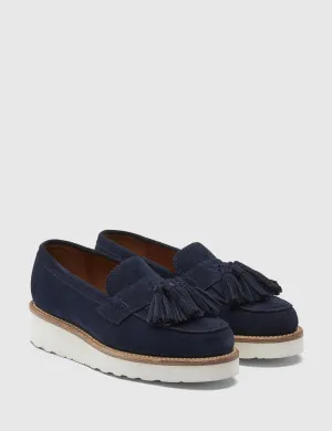 Low-cost Navy Grenson Clara Suede Loafer Incredible sale Womens -