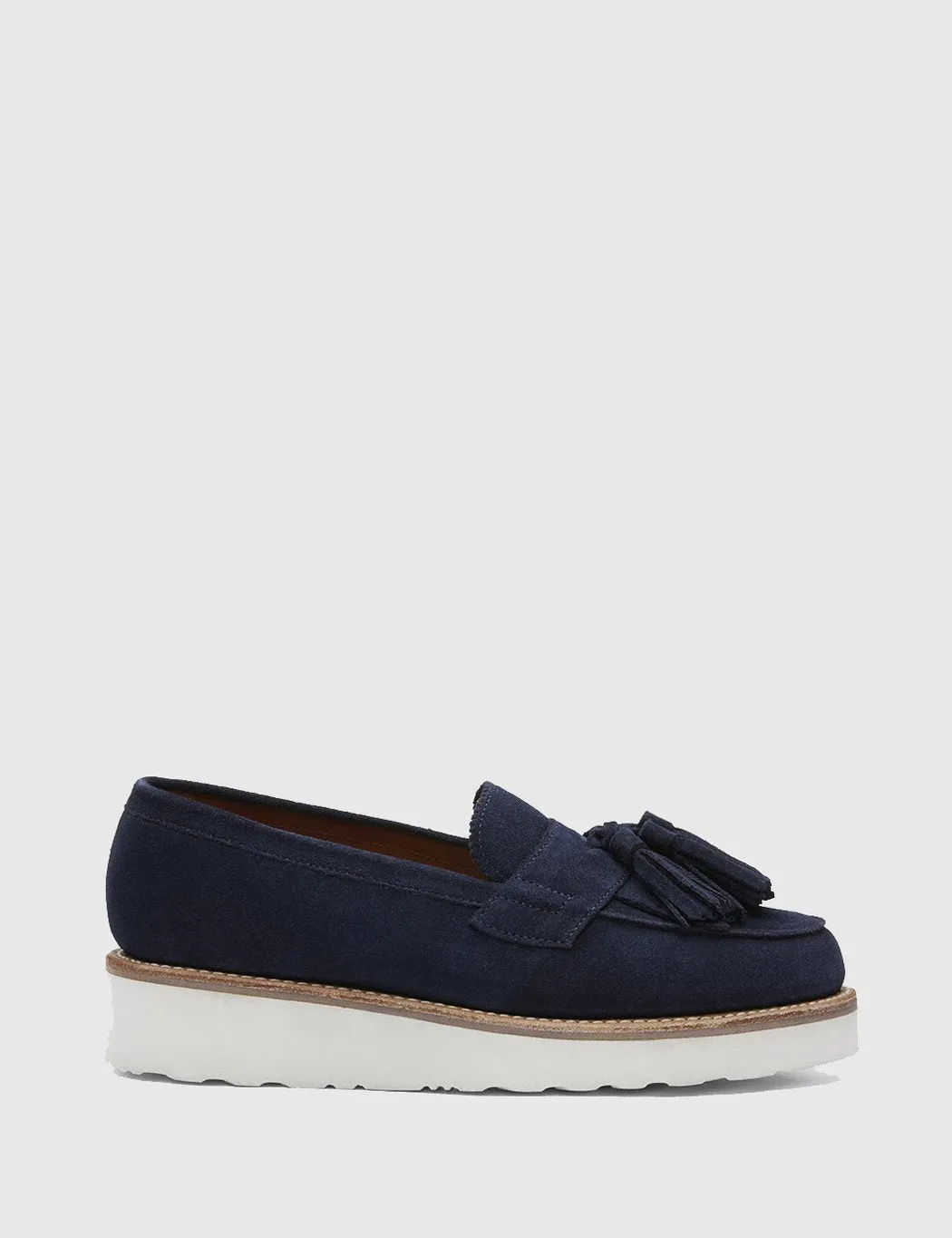 Low-cost Navy Grenson Clara Suede Loafer Incredible sale Womens -