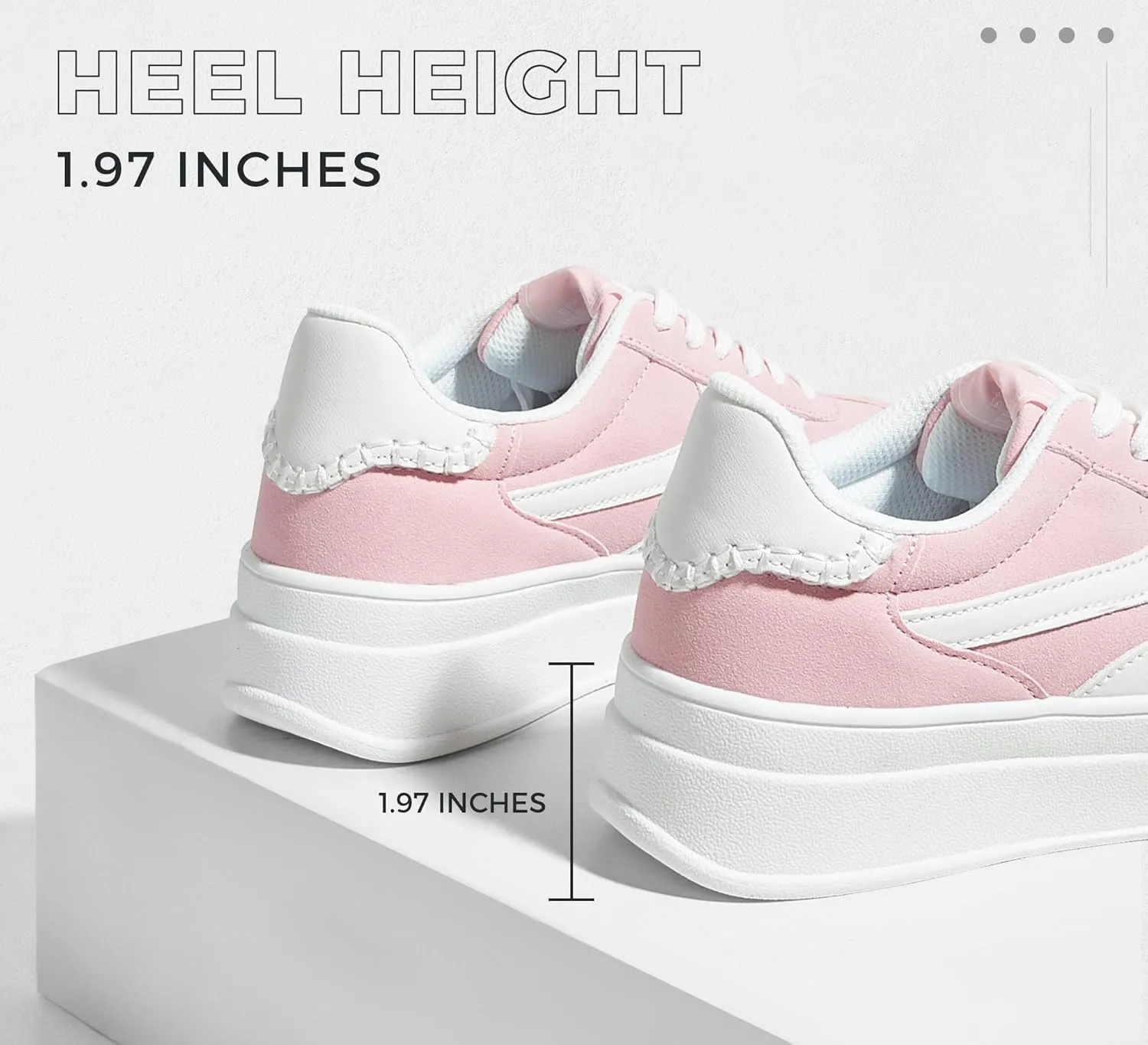 LUCKY STEP Platform Sneakers for Women Fashion Retro Thick Rubber Gum Sole Comfortable Tennis Skate Trainer Classic Walking Shoes Casual Streetwear