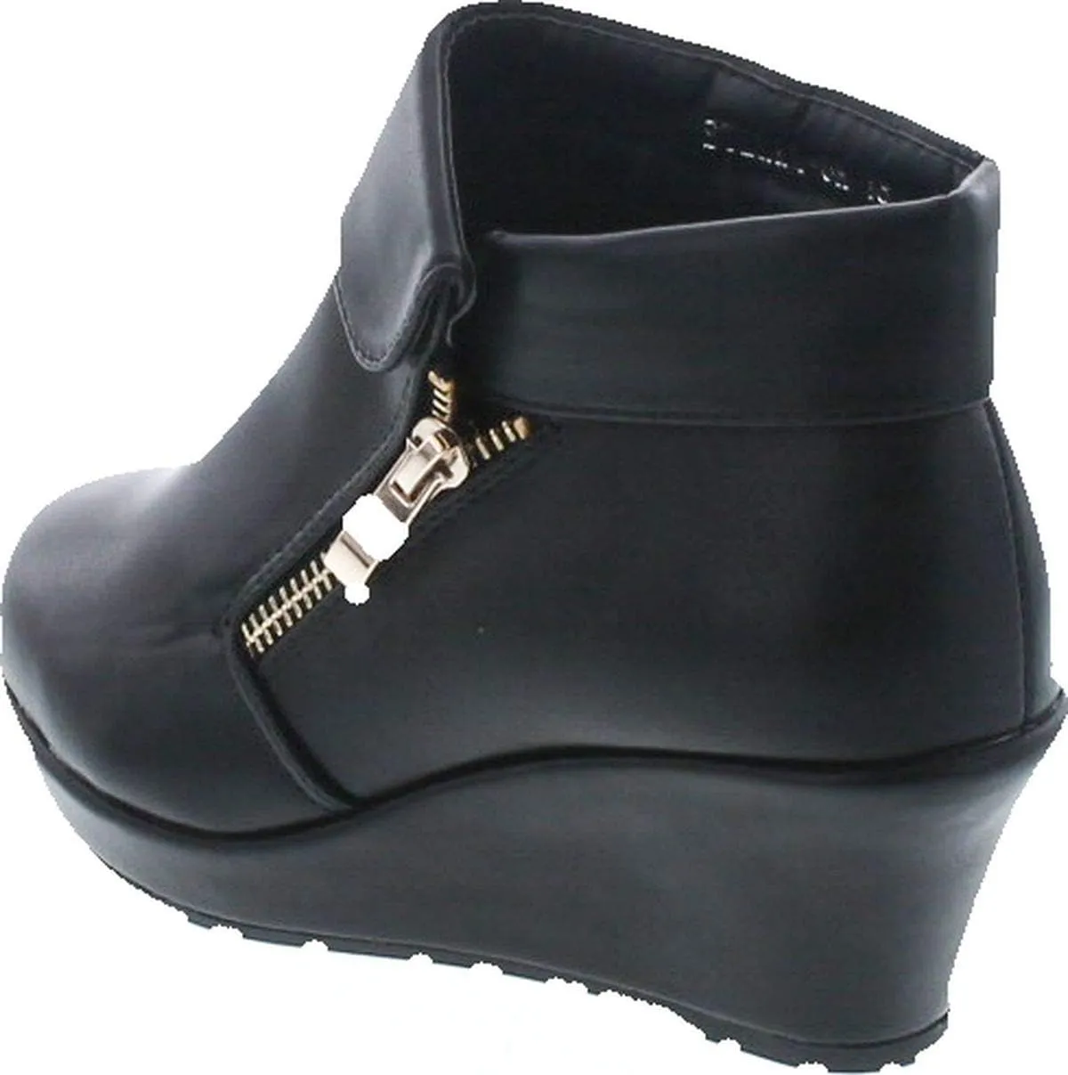 Lucky Top BESTON Stella-6K Girls Platform Wedge Fold Over Ankle Boots Booties