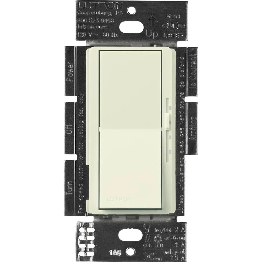 Lutron Diva 3-Speed Fan Control and Light Switch, Single-Pole/3-Way, 1.5A Fan/1A LED