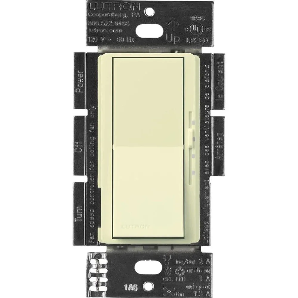 Lutron Diva 3-Speed Fan Control and Light Switch, Single-Pole/3-Way, 1.5A Fan/1A LED