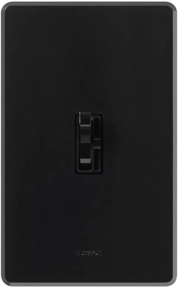 Lutron Toggler Quiet 3-Speed Slide-To-Off Fan Control, 1.5-Amp, Single-Pole/3-Way, AYFSQ-F-BL, Black
