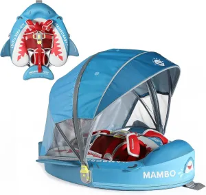 Mambobaby Float Deluxe Baby Pool Float: Safe & Comfortable Swim Trainer for Infants & Toddlers, Non-Inflatable Design, UV Protection Canopy, Fun Water Experience for Ages 3-24 Months