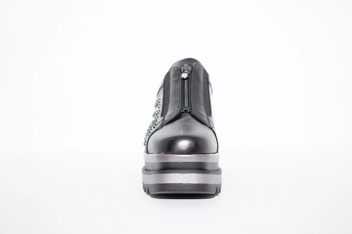 MARCO MOREO - L195 WEDGE SHOE - BLACK LEATHER