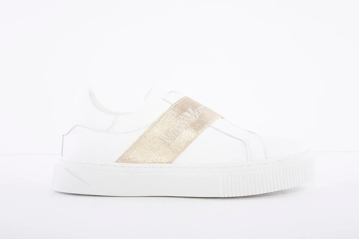MARCO MOREO - Slip On Band Trainer - White/Gold