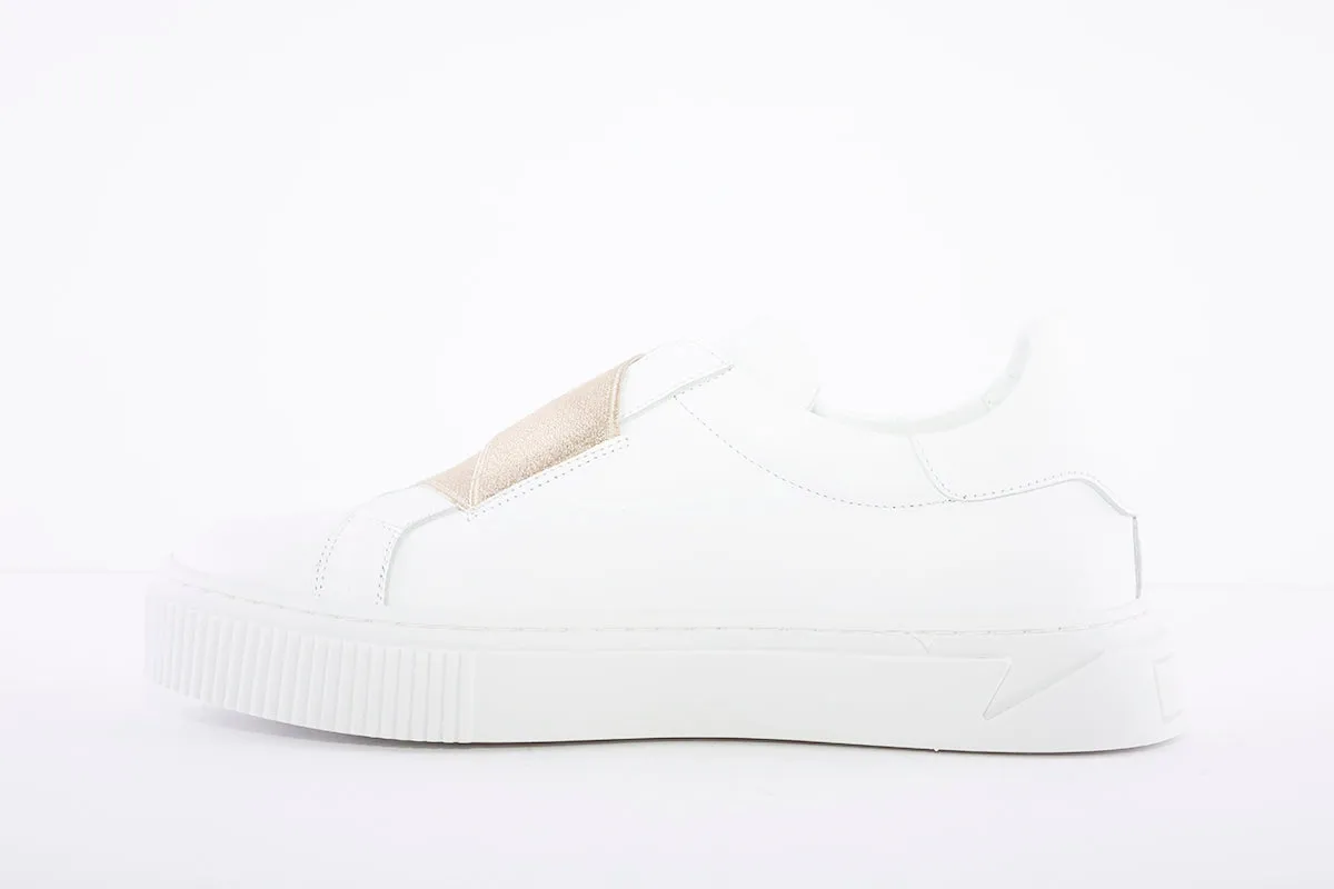 MARCO MOREO - Slip On Band Trainer - White/Gold