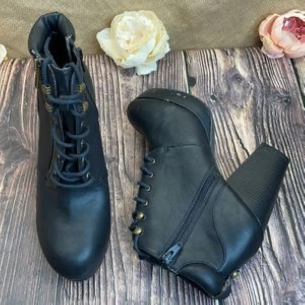 Material Girl Black Rheta Ankle Boots 9.5M