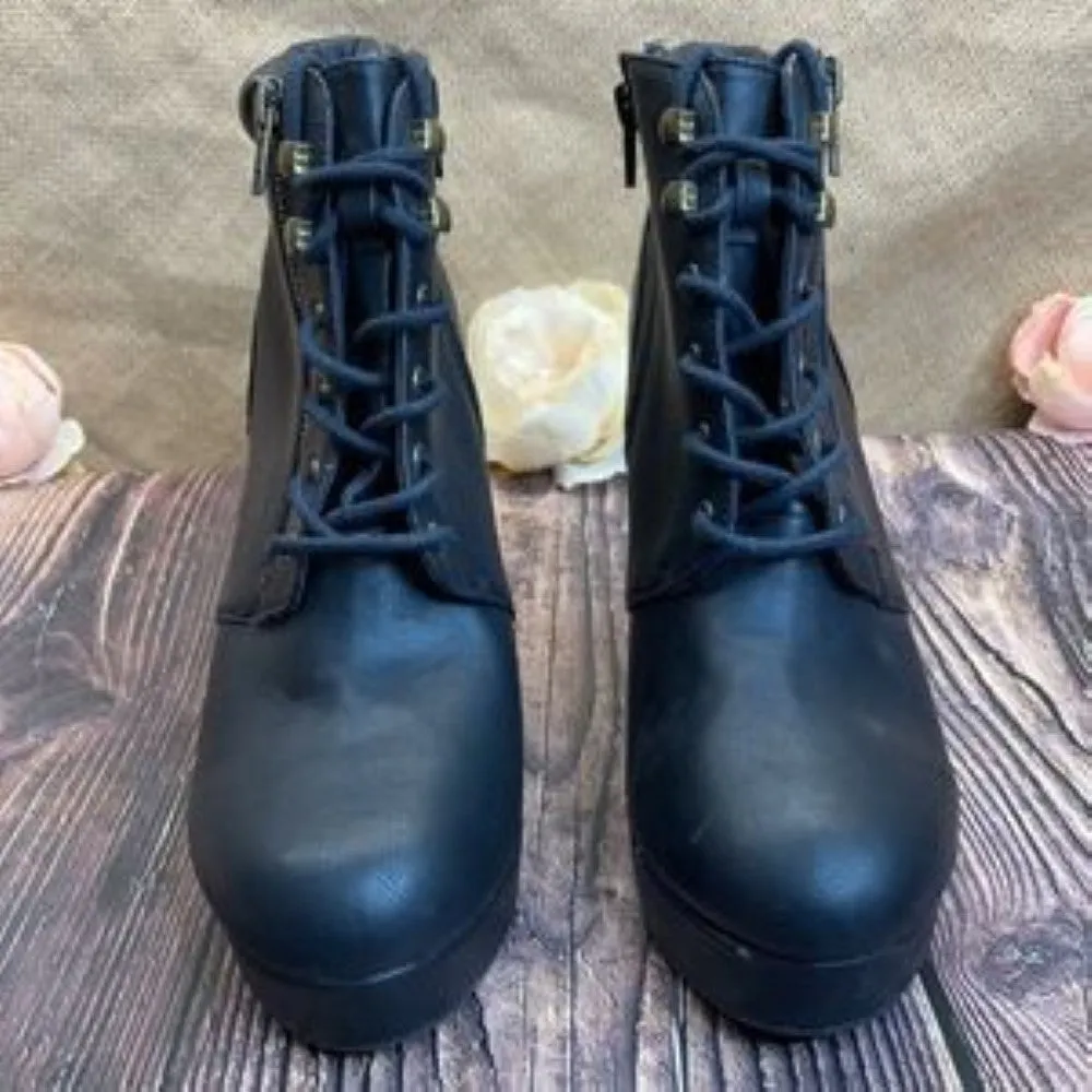 Material Girl Black Rheta Ankle Boots 9.5M
