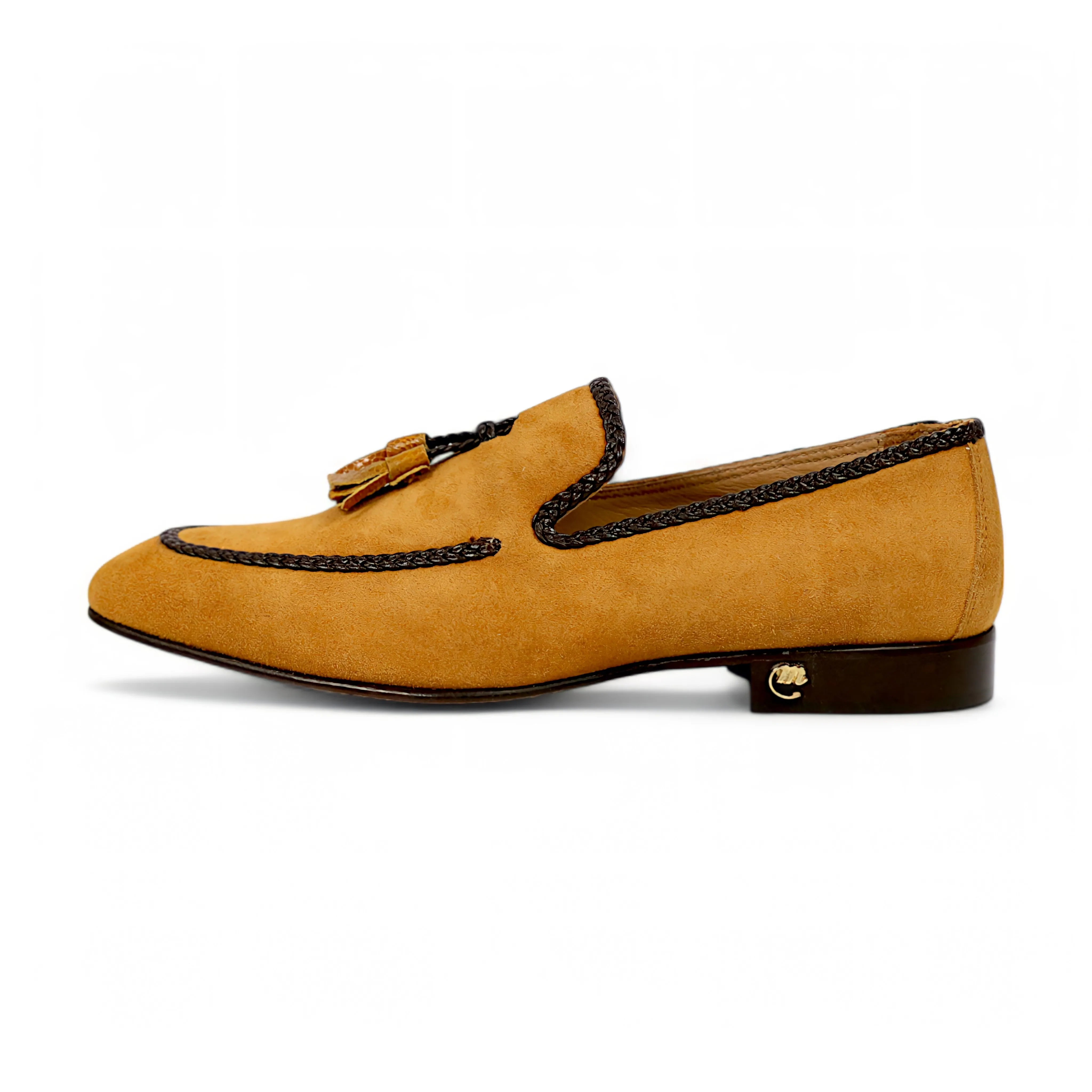 Mauri 3262 Men's Shoes Exotic Ostrich / Suede Leather Tassels Slip-On Loafer (MA5660)