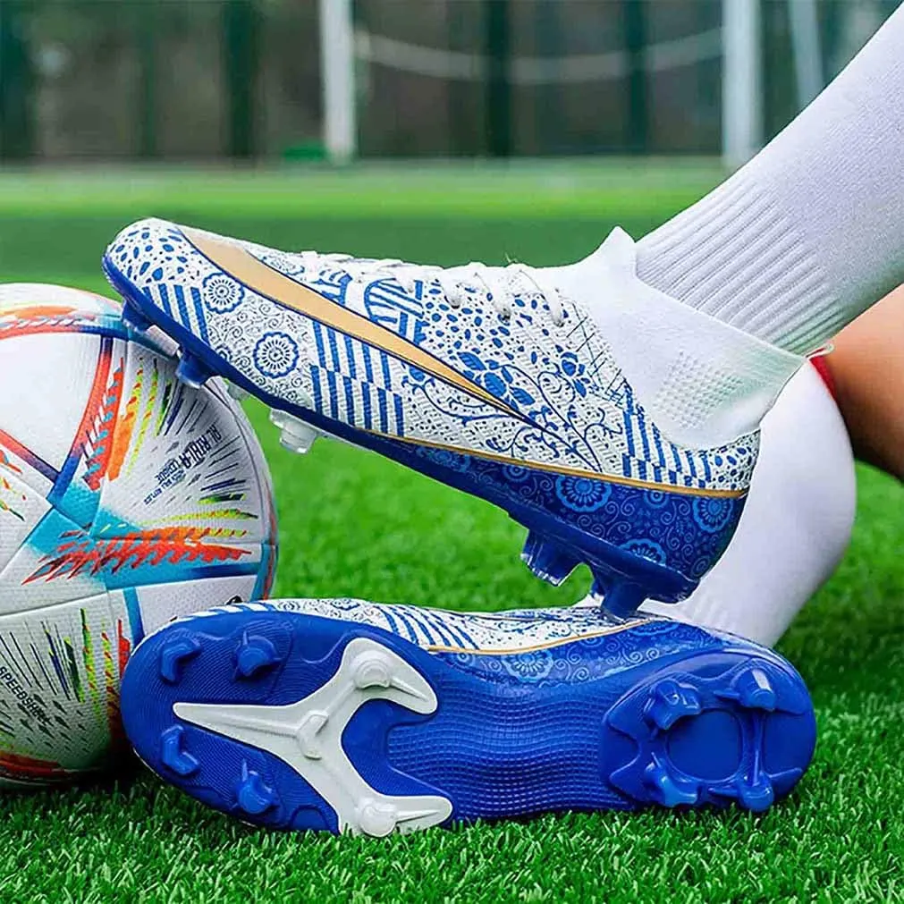 MEBAMY Men's Football Cleats High-Tops Comfortable - Gold-Plated Sole Spikes Soccer Boots for Turf AG