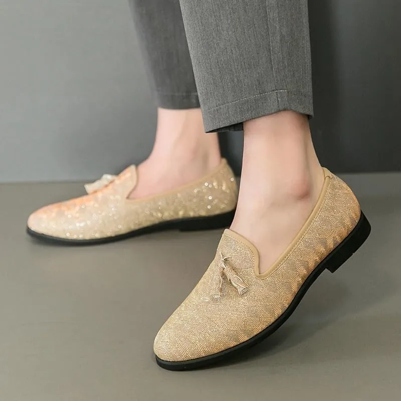 Men Tassels Loafers Slip On Casual Slipper Flats Leather Shoes