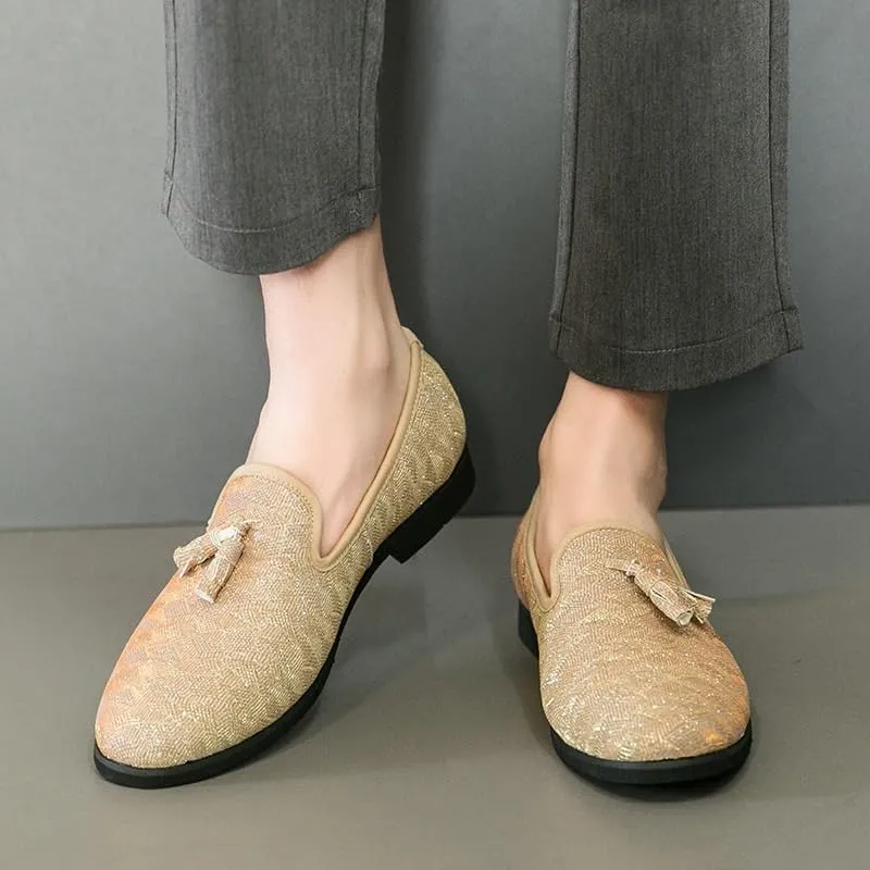 Men Tassels Loafers Slip On Casual Slipper Flats Leather Shoes