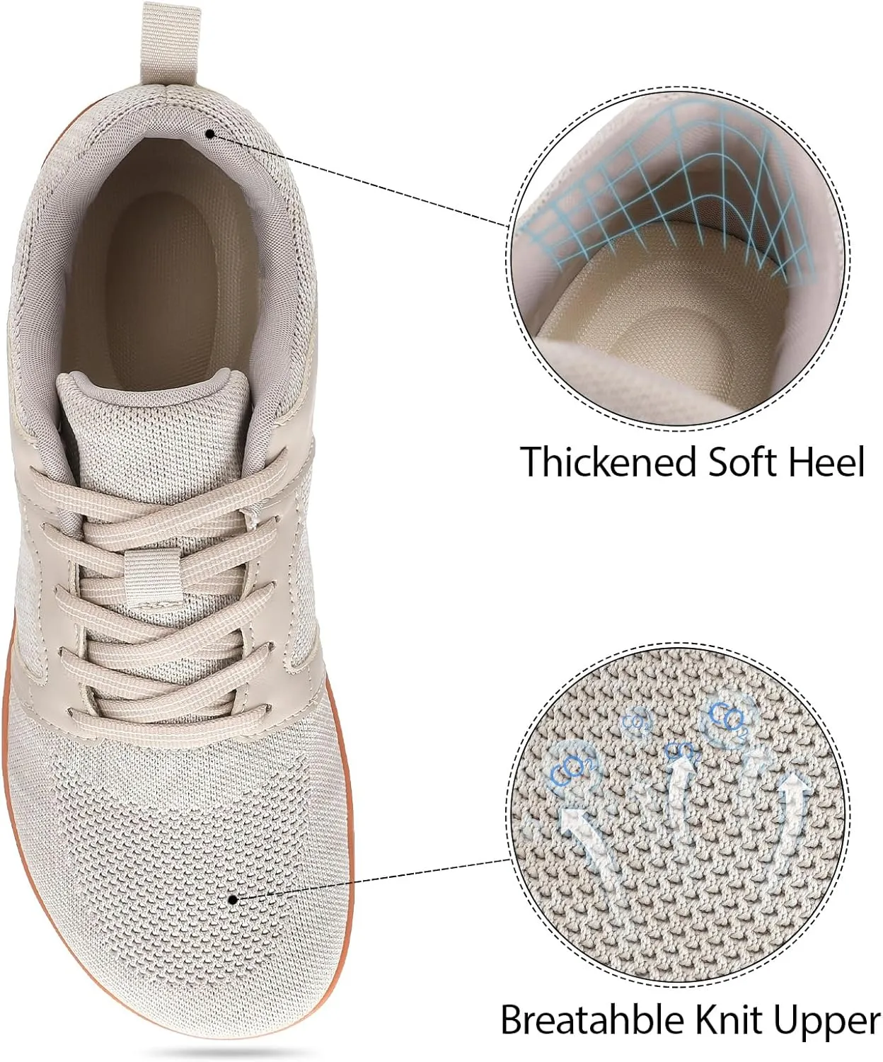 Men's Barefoot Shoes Wide Toe Walking Shoes Minimalist Cross-Trainer Shoes Zero Drop Sole Breathable Trail Running Sneakers